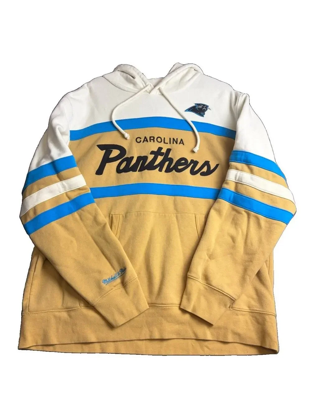 Mitchell & Ness Carolina Panthers Hoodie Men’s 2XL Throwbacks Colorblock NFL